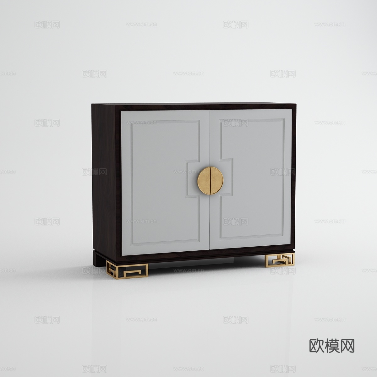 壹筑e家新中式摆饰柜餐边柜 斗柜组合3d模型