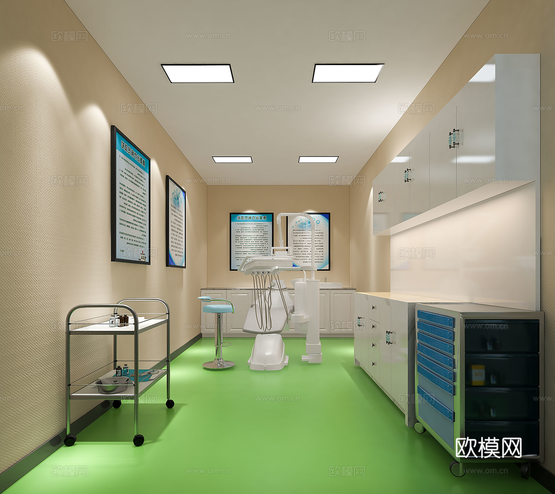 现代风格牙科医院手术室3d模型