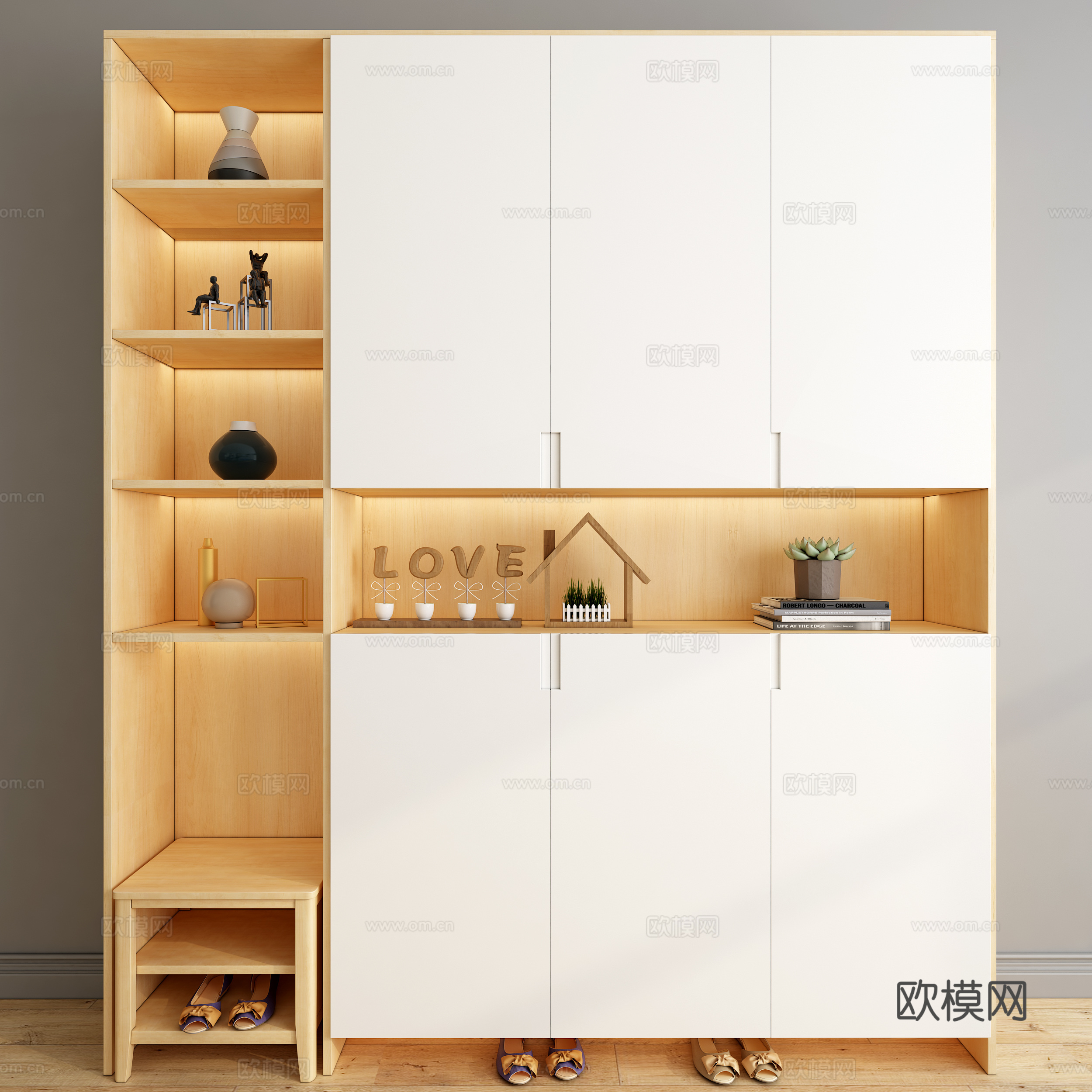 现代简约鞋柜3d模型
