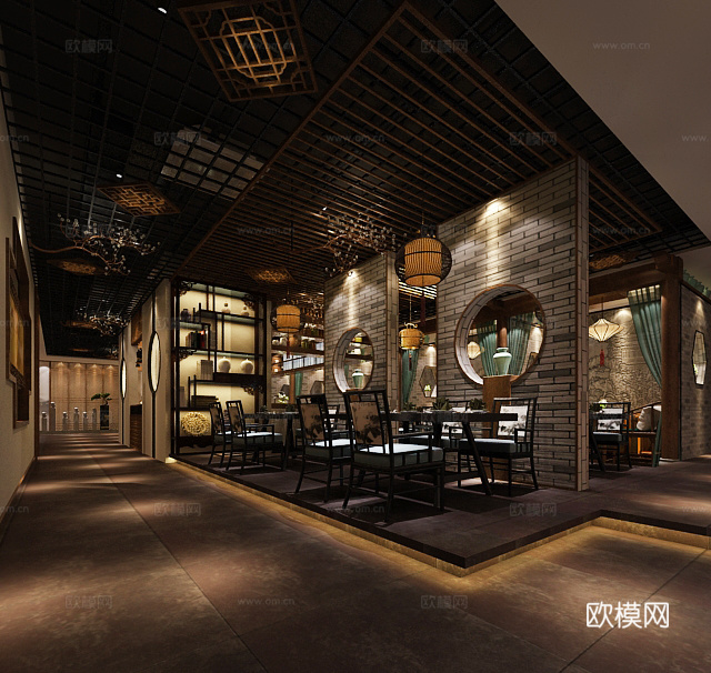 餐厅3d模型下载（渲染图3）