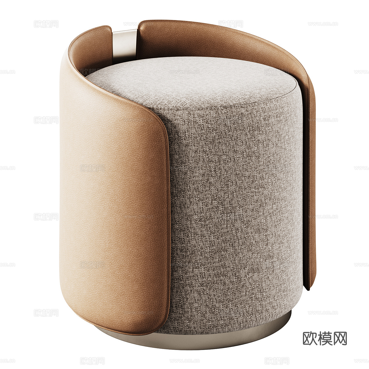 新中式布艺皮革凳子3d模型