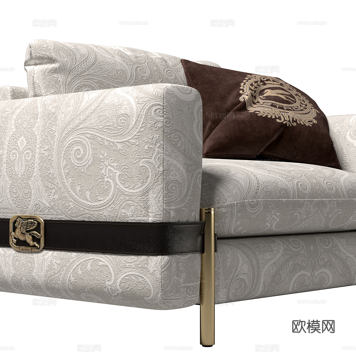 现代意式轻奢布艺扶手椅3d模型