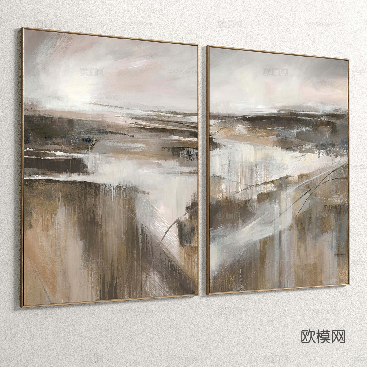 现代意式装饰挂画3d模型
