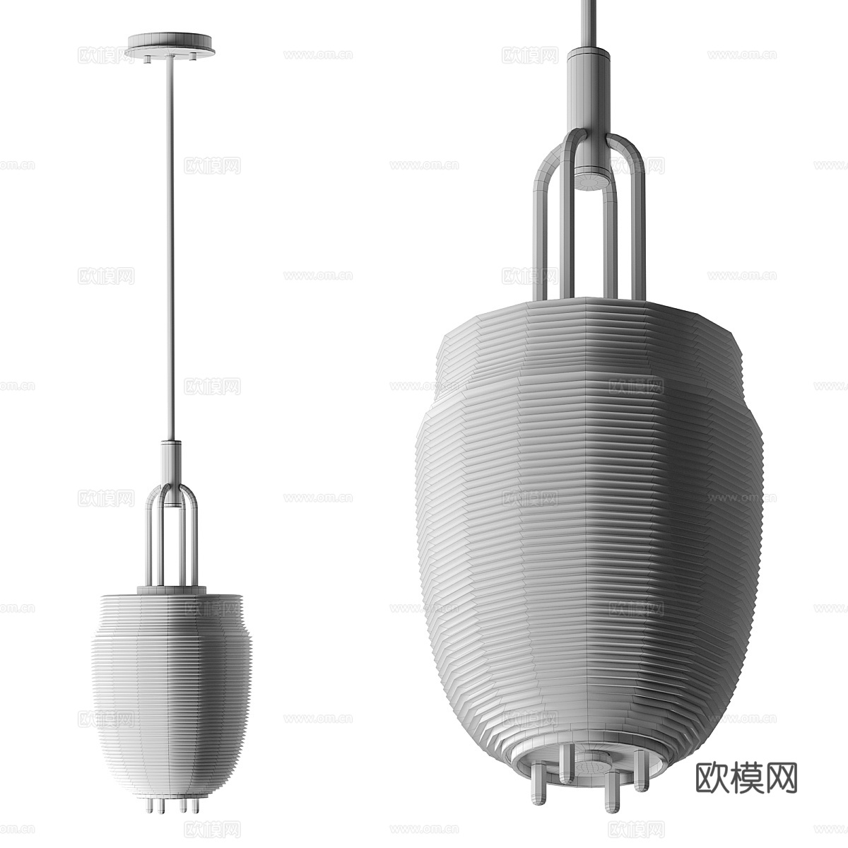 新中式轻奢装饰吊灯3d模型