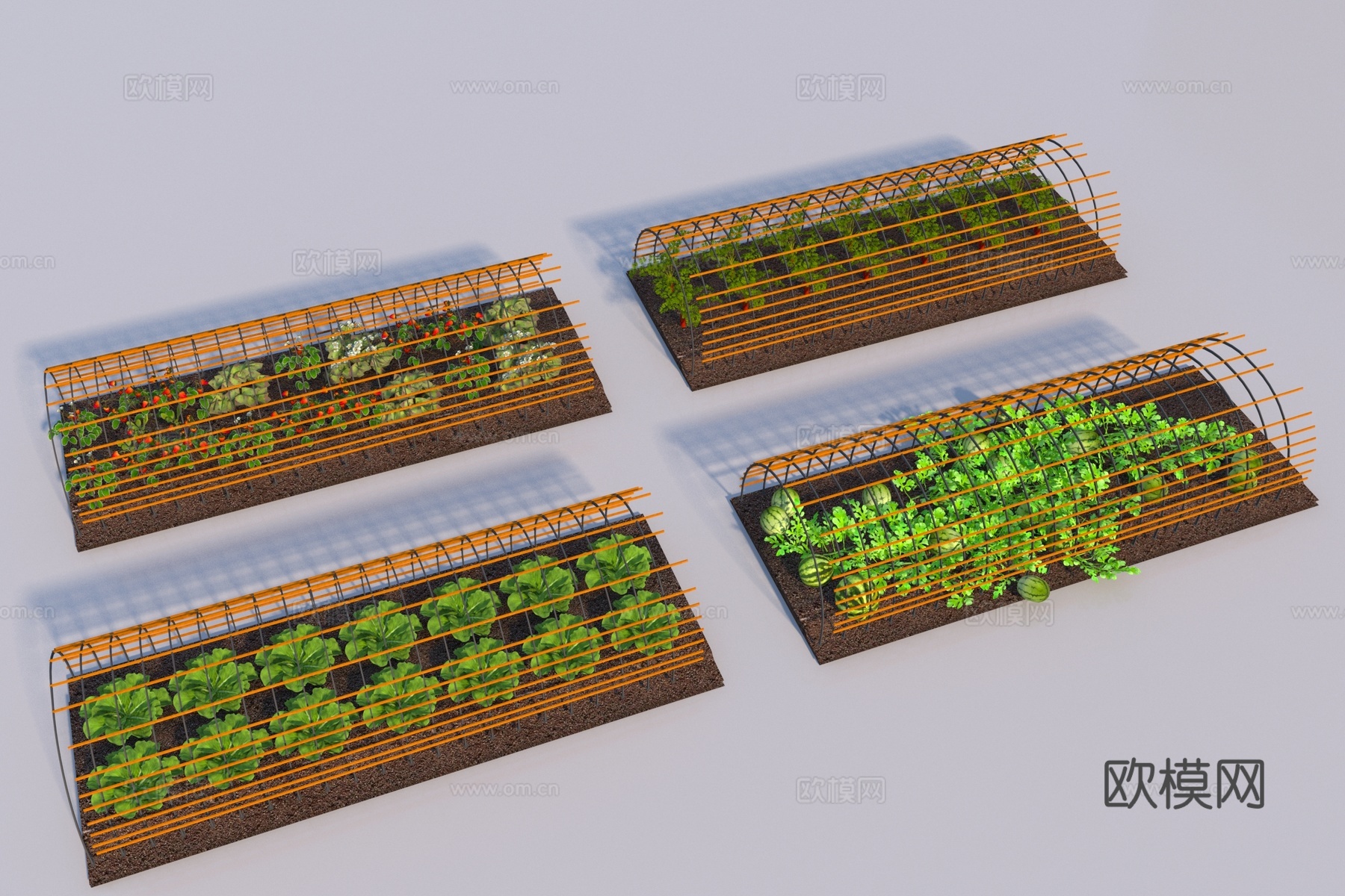 现代蔬菜种植基地菜园3d模型