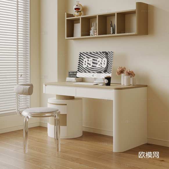 現(xiàn)代書桌椅3d模型下載