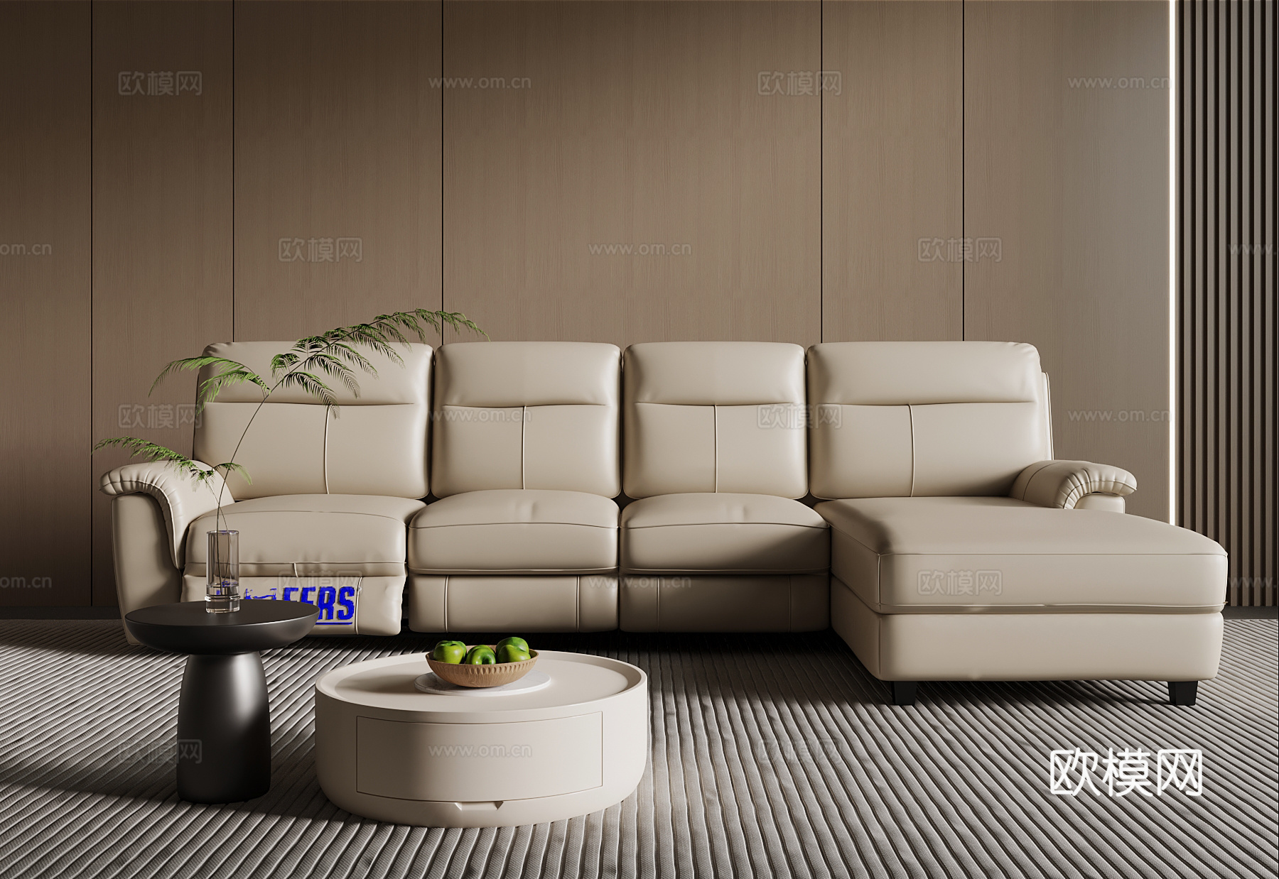 现代沙发茶几组合3d模型下载