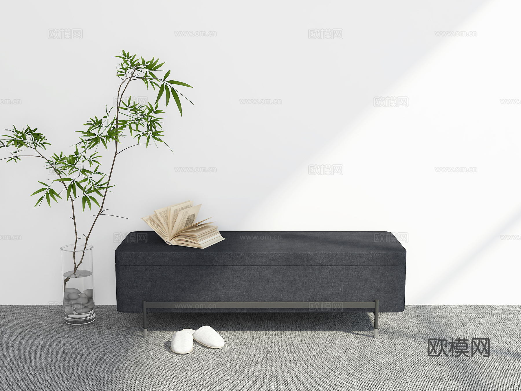 现代换鞋凳3d模型下载