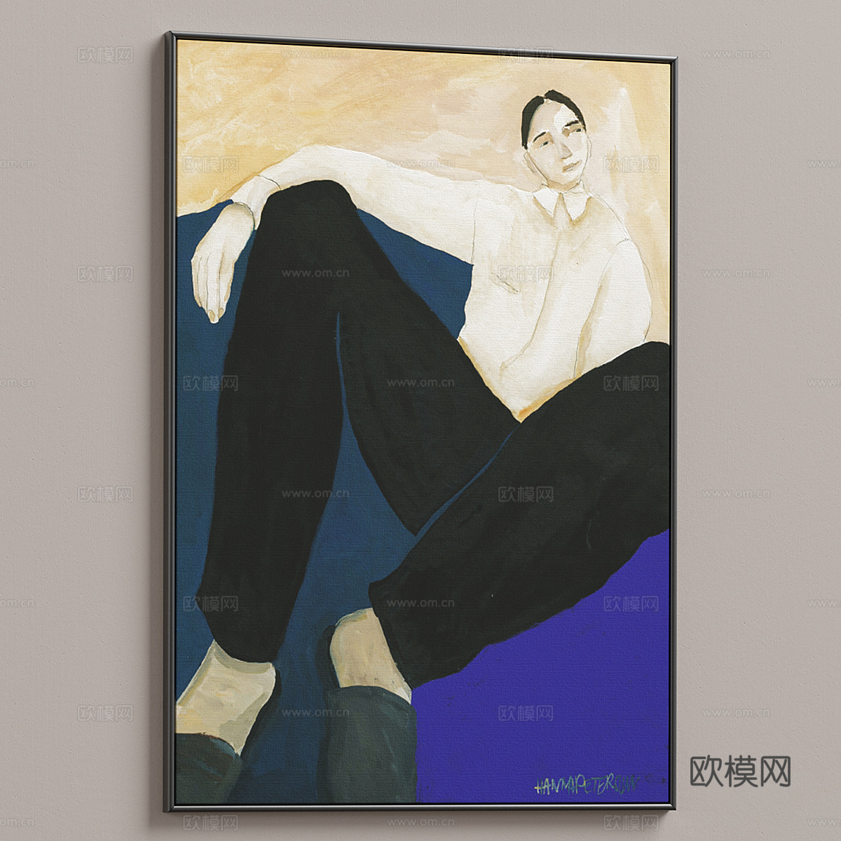 现代意式装饰挂画3d模型