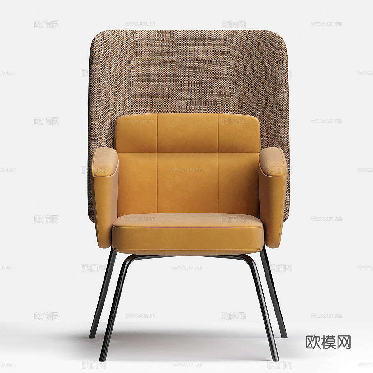 现代意式极简布艺椅子3d模型