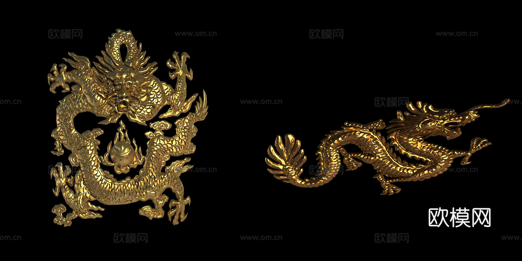 浮雕 雕刻 龙纹浮雕 龙纹 龙3d模型