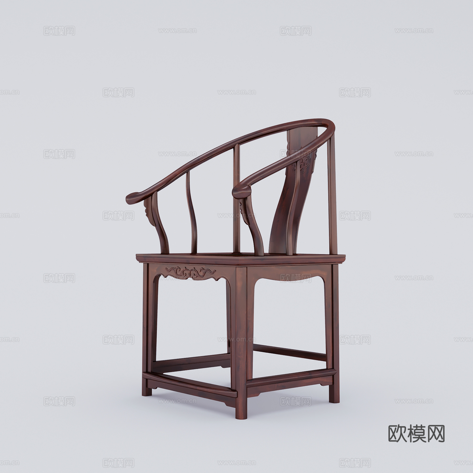 中式餐椅中式单椅中式茶椅中式书椅实木单椅3d模型