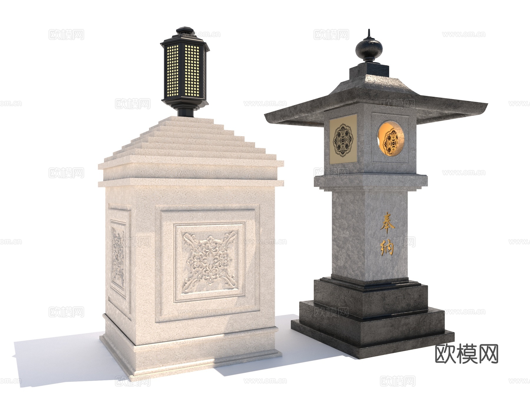 新中式风格庭院灯3d模型