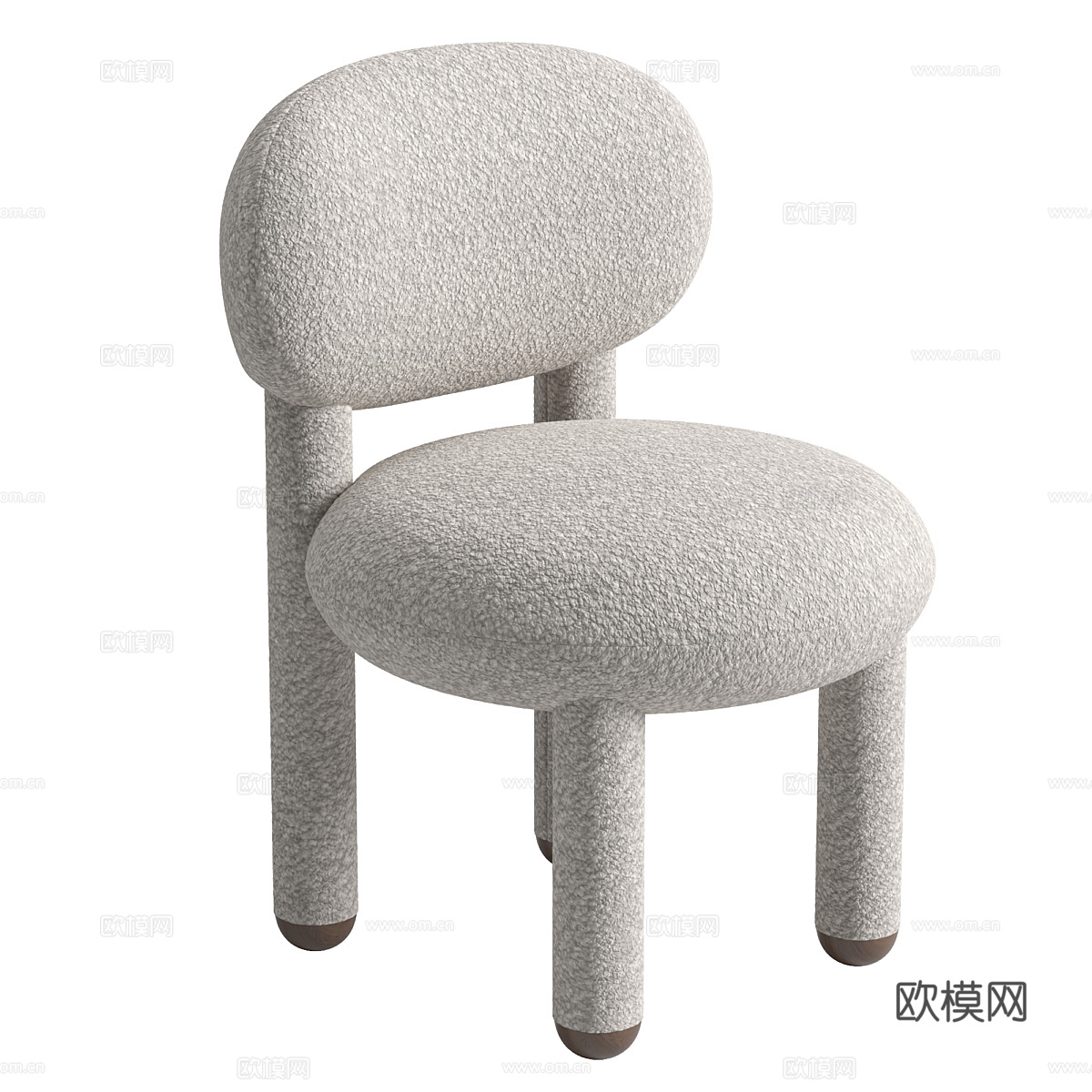 现代奶油风布艺儿童椅3d模型