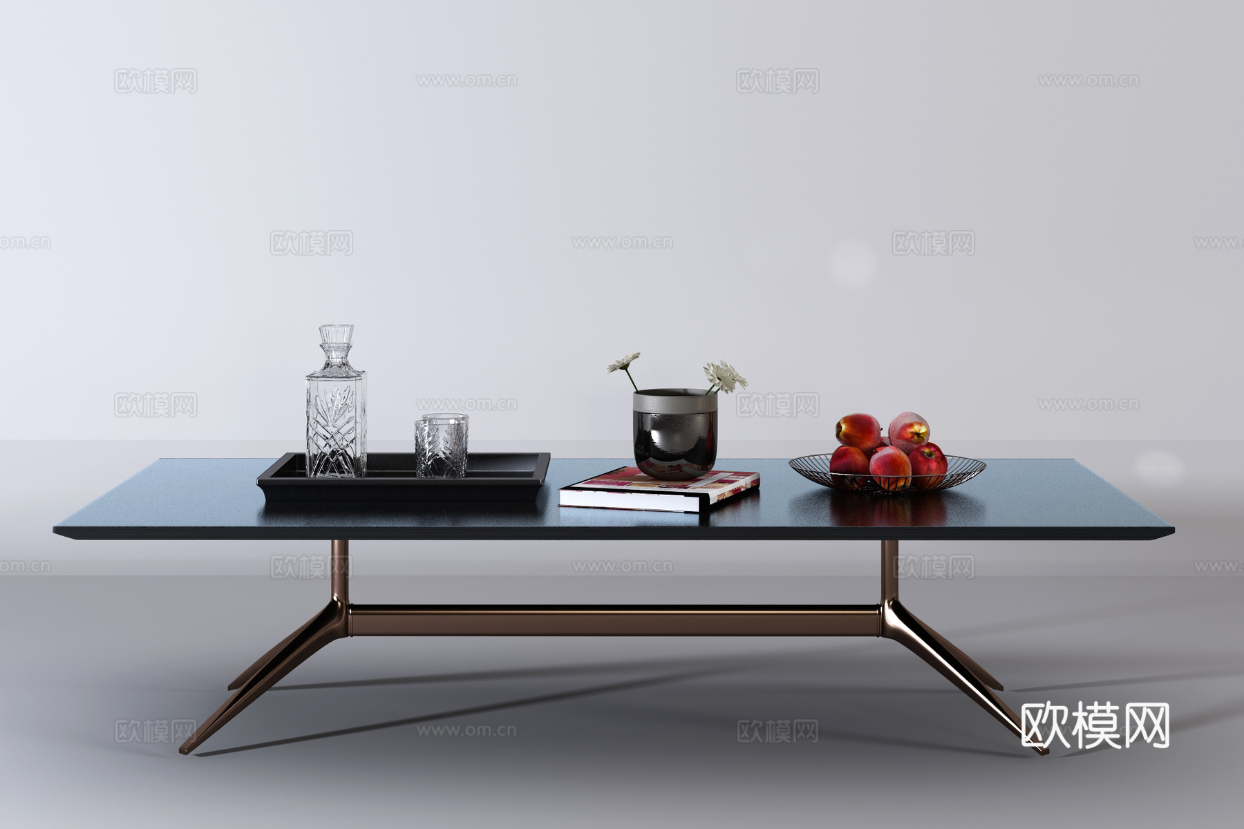 现代茶几边几组合3d模型