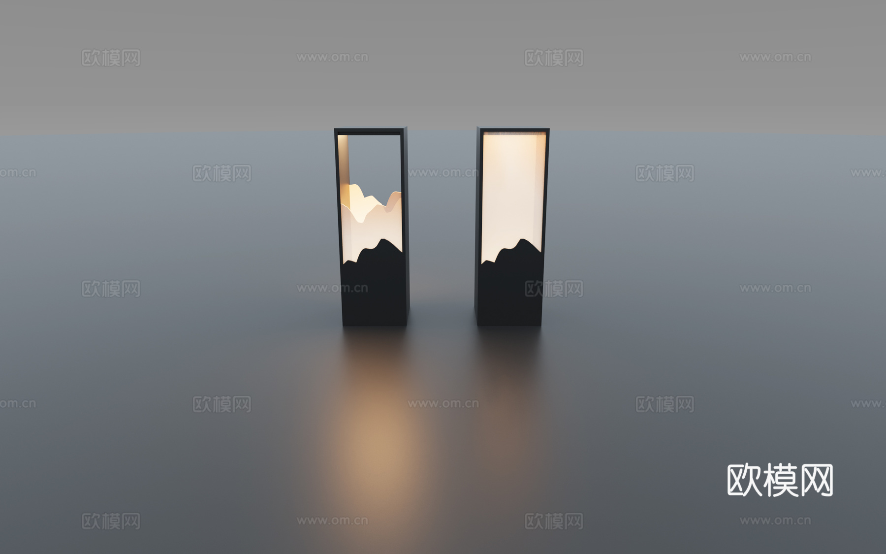 新中式草坪灯3d模型