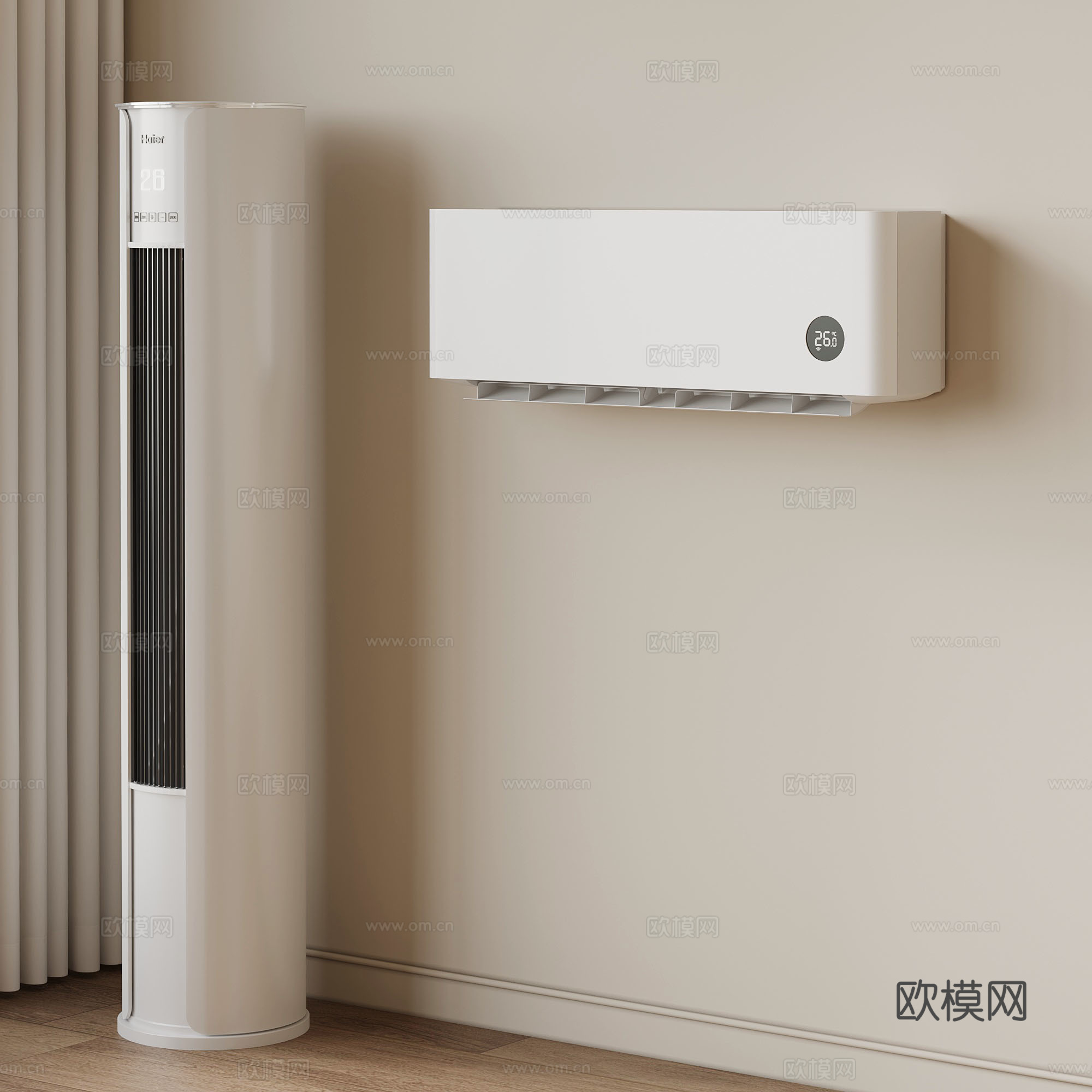 空调 立式空调 壁挂式空调3d模型