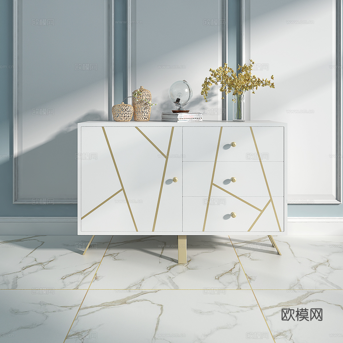 北欧餐边柜3d模型