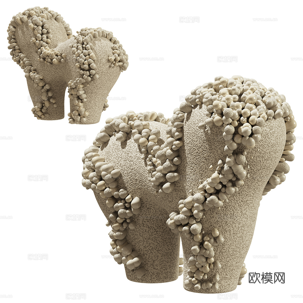 现代侘寂雕塑饰品3d模型