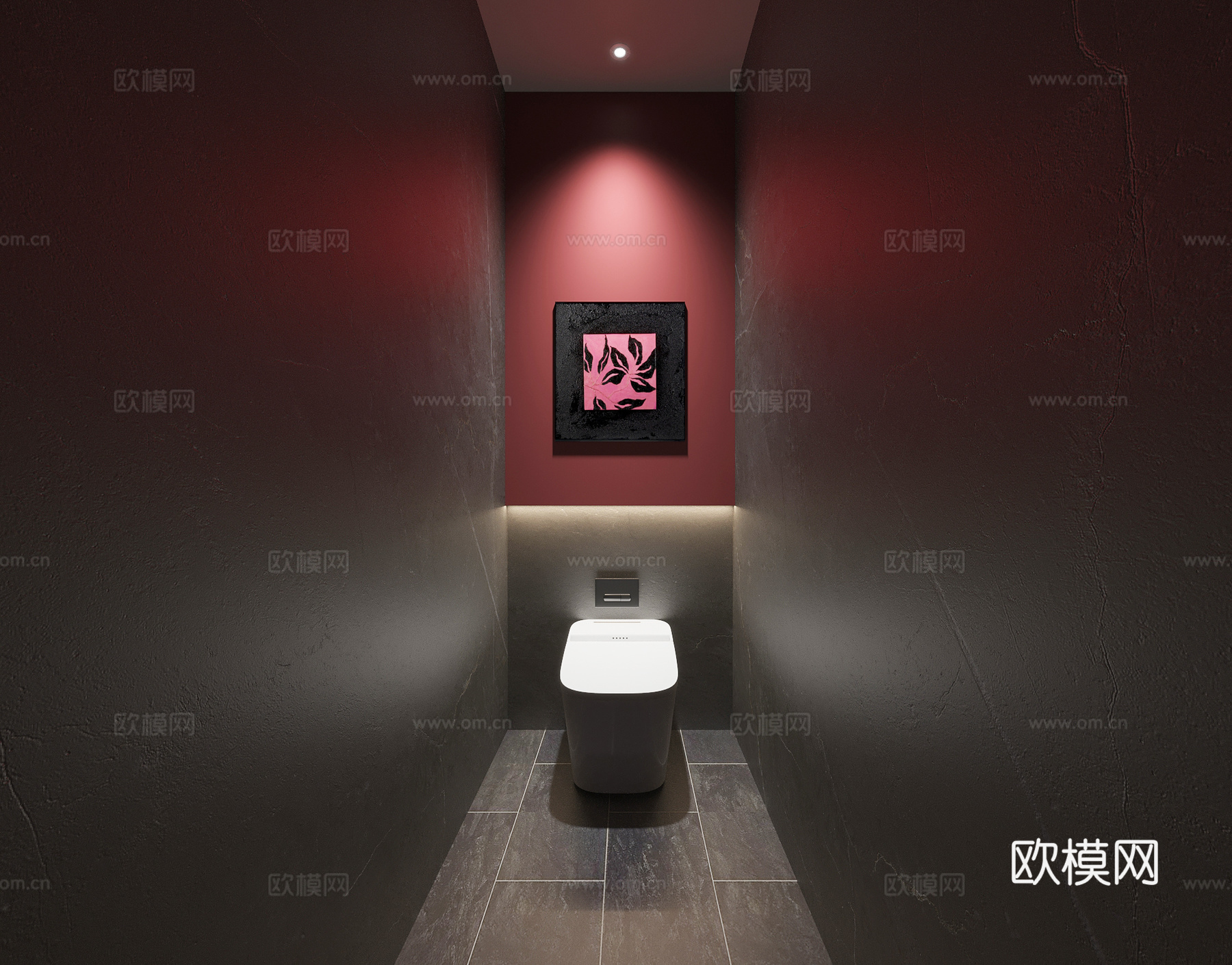 现代暗黑风 卫生间 挂画 马桶 智能马桶3d模型