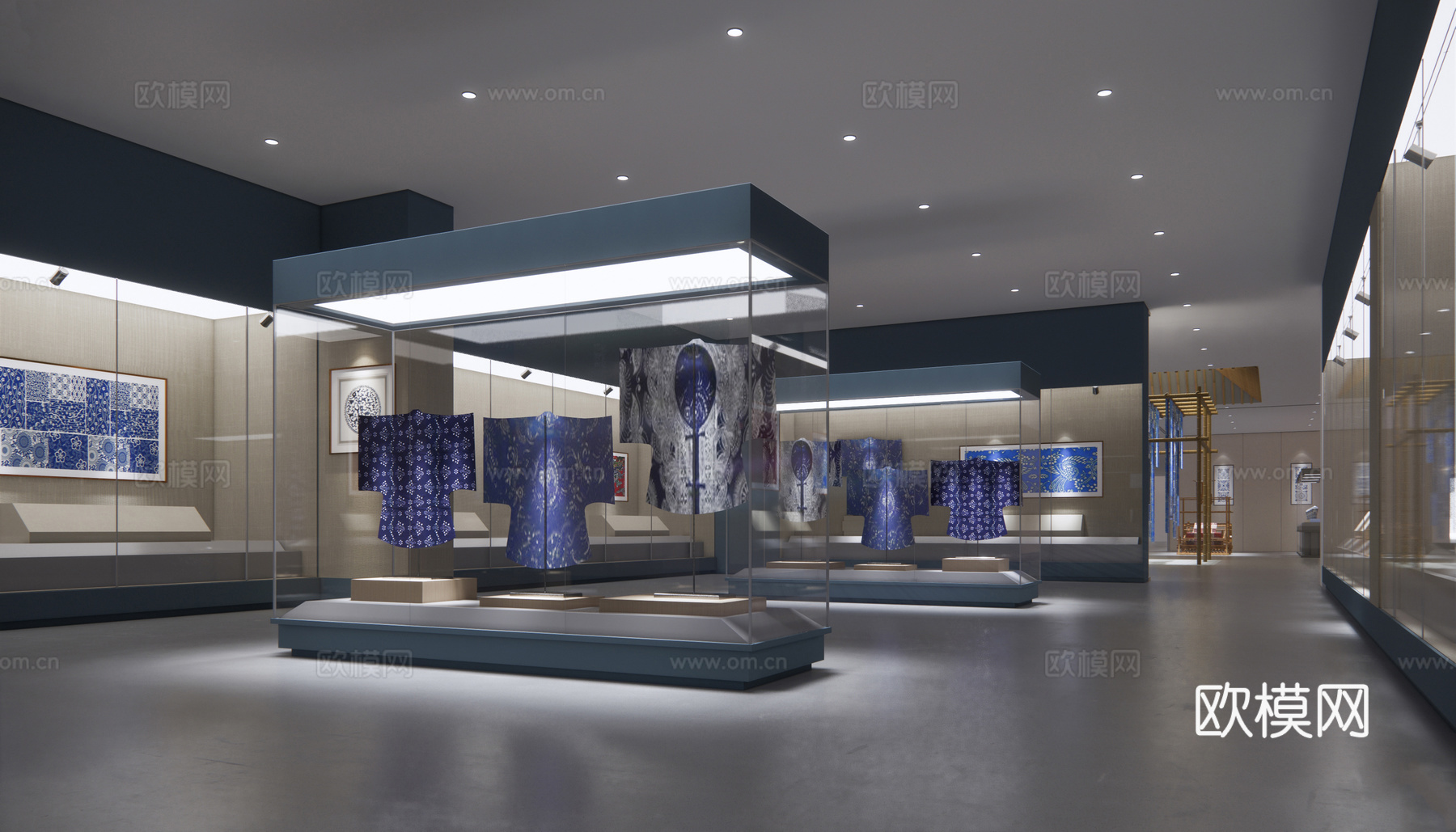 现代风格布艺文化展厅su模型