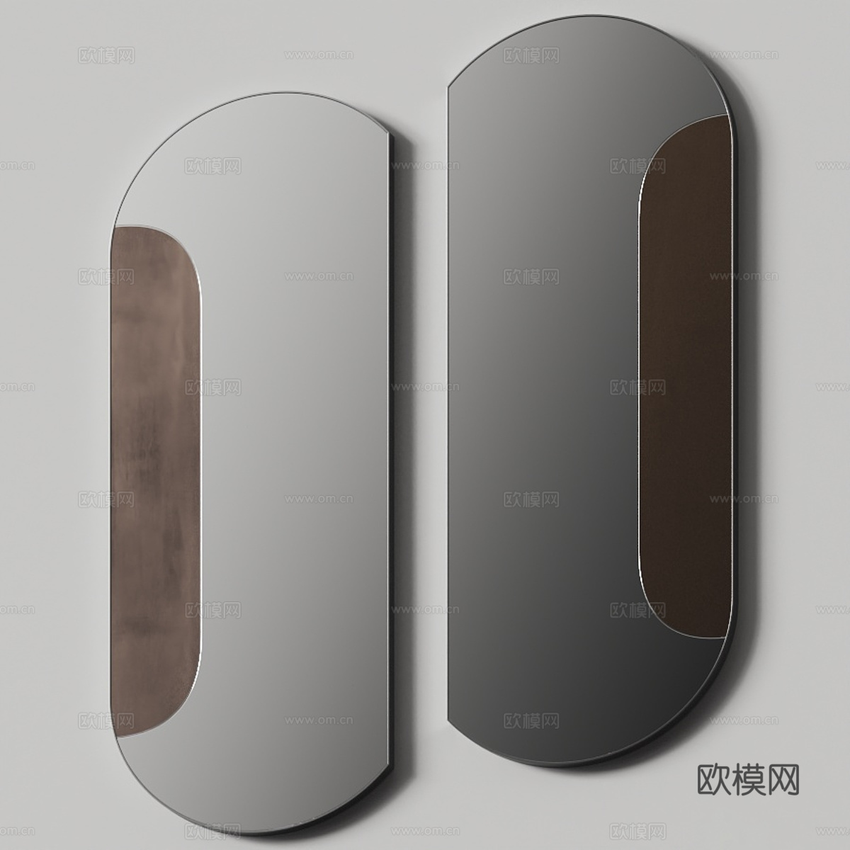 现代意式装饰镜子3d模型