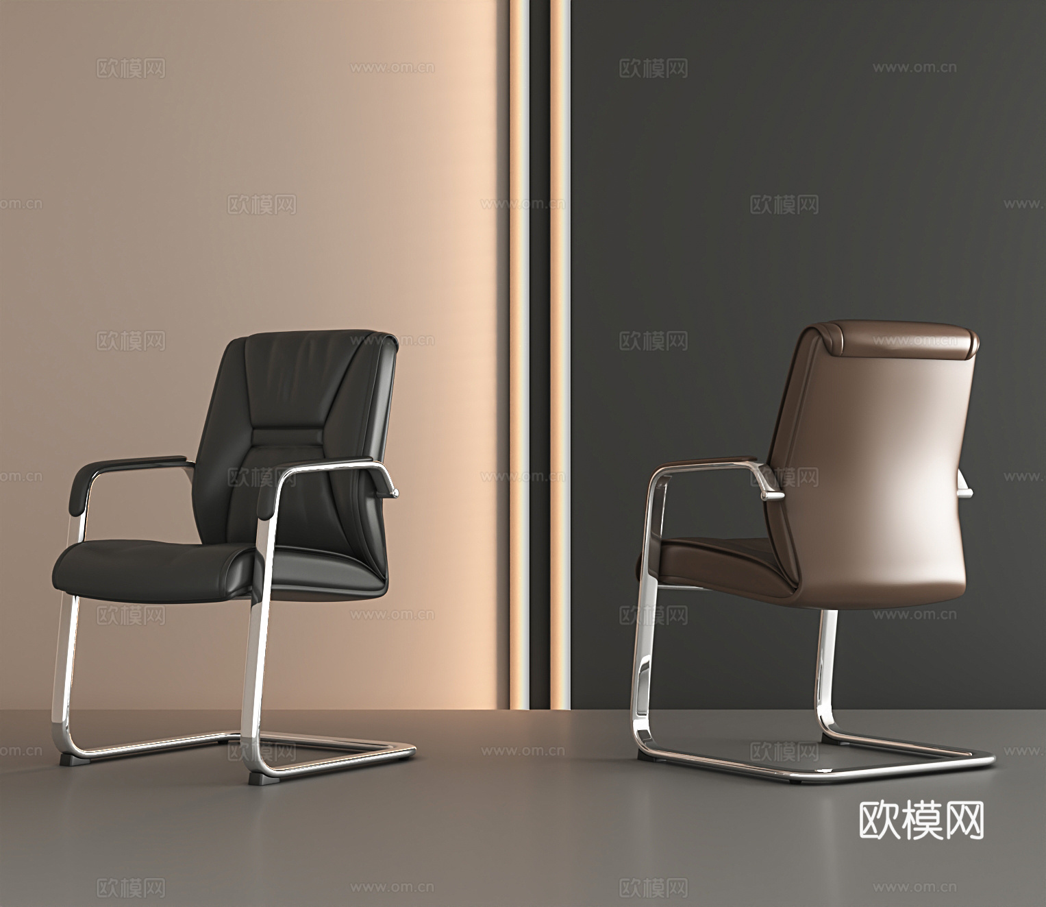现代办公椅 会议椅 弓形椅 弓架椅 洽谈椅 培训椅su模型