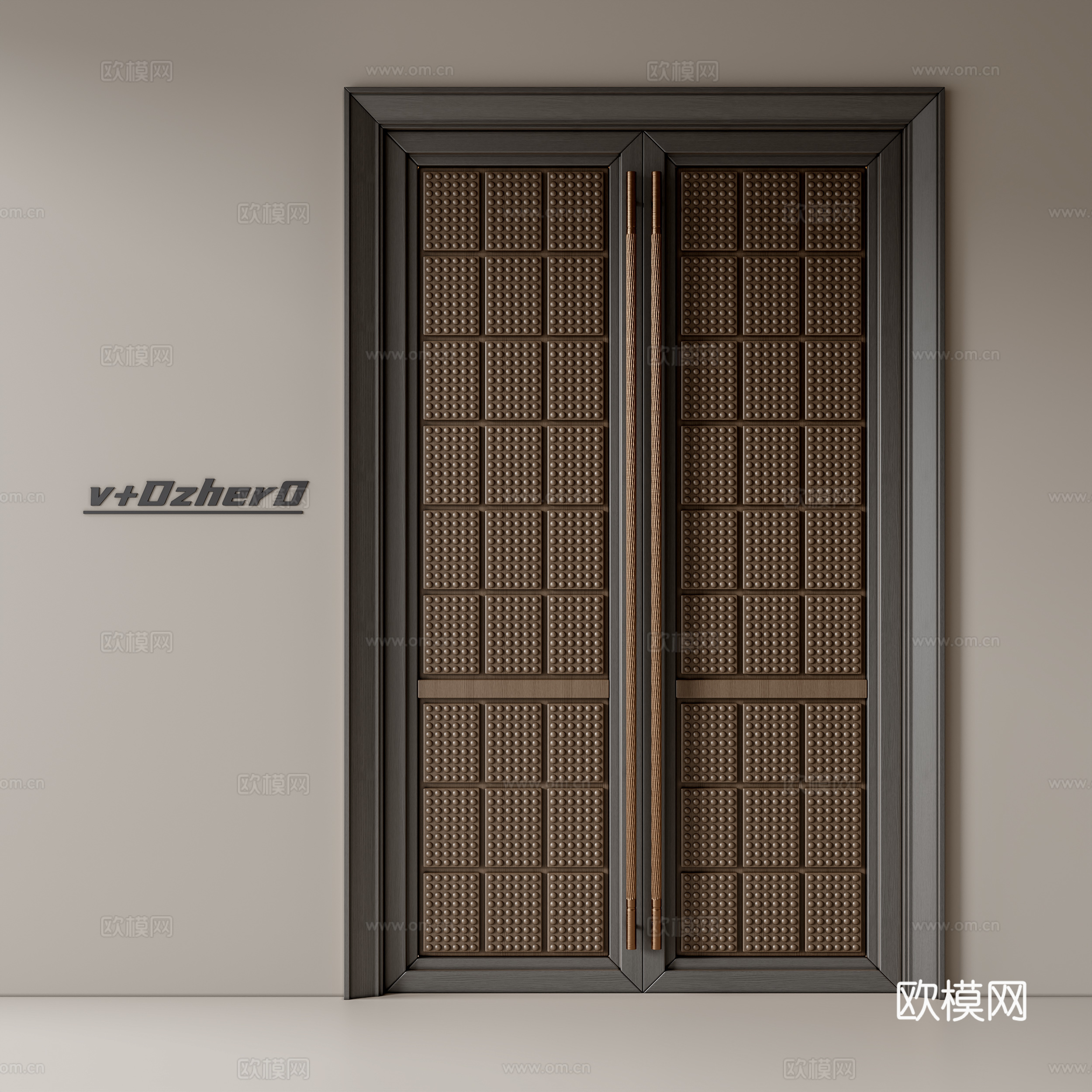 现代双开门3d模型