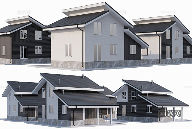 现代别墅 自建房3d模型