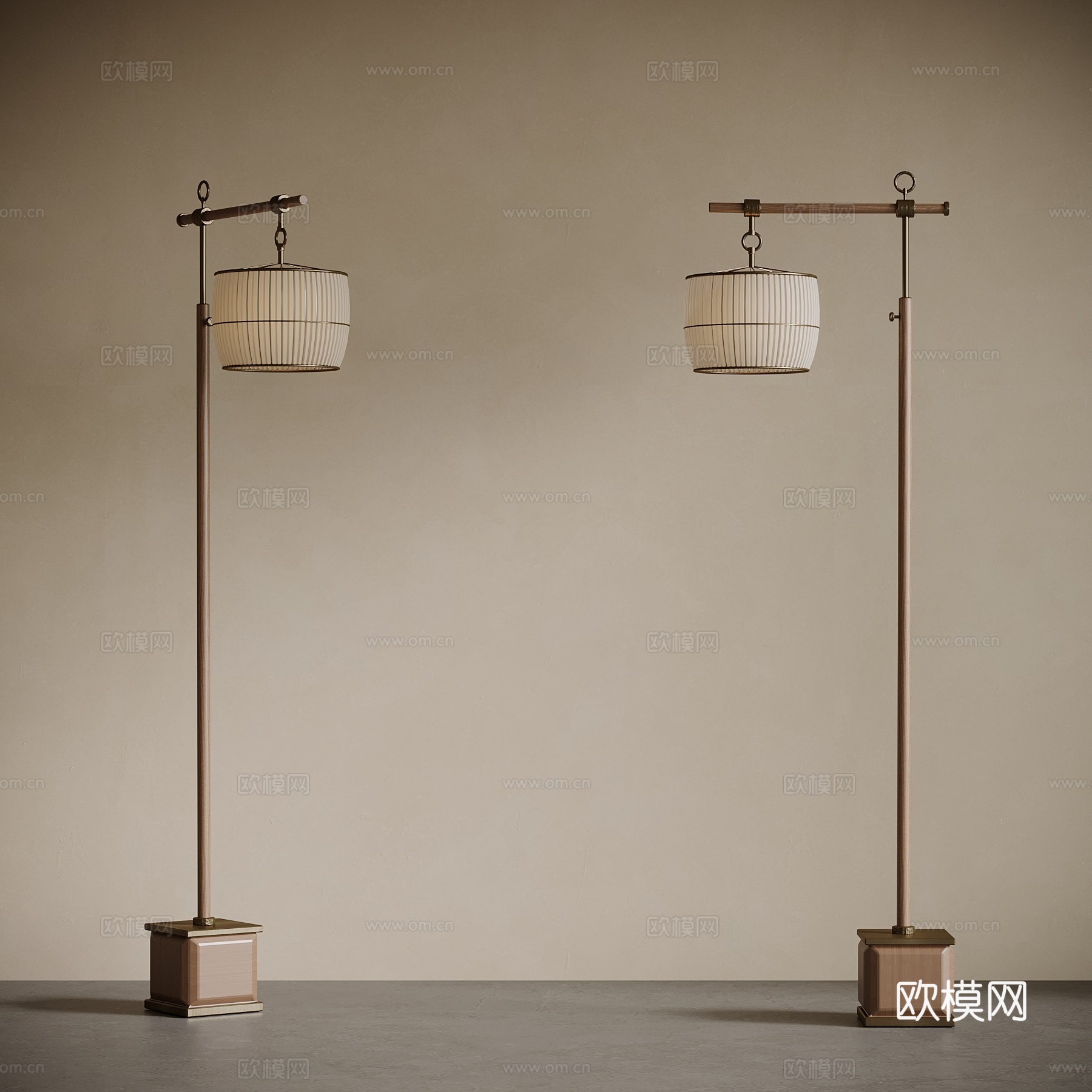 新中式落地灯su模型