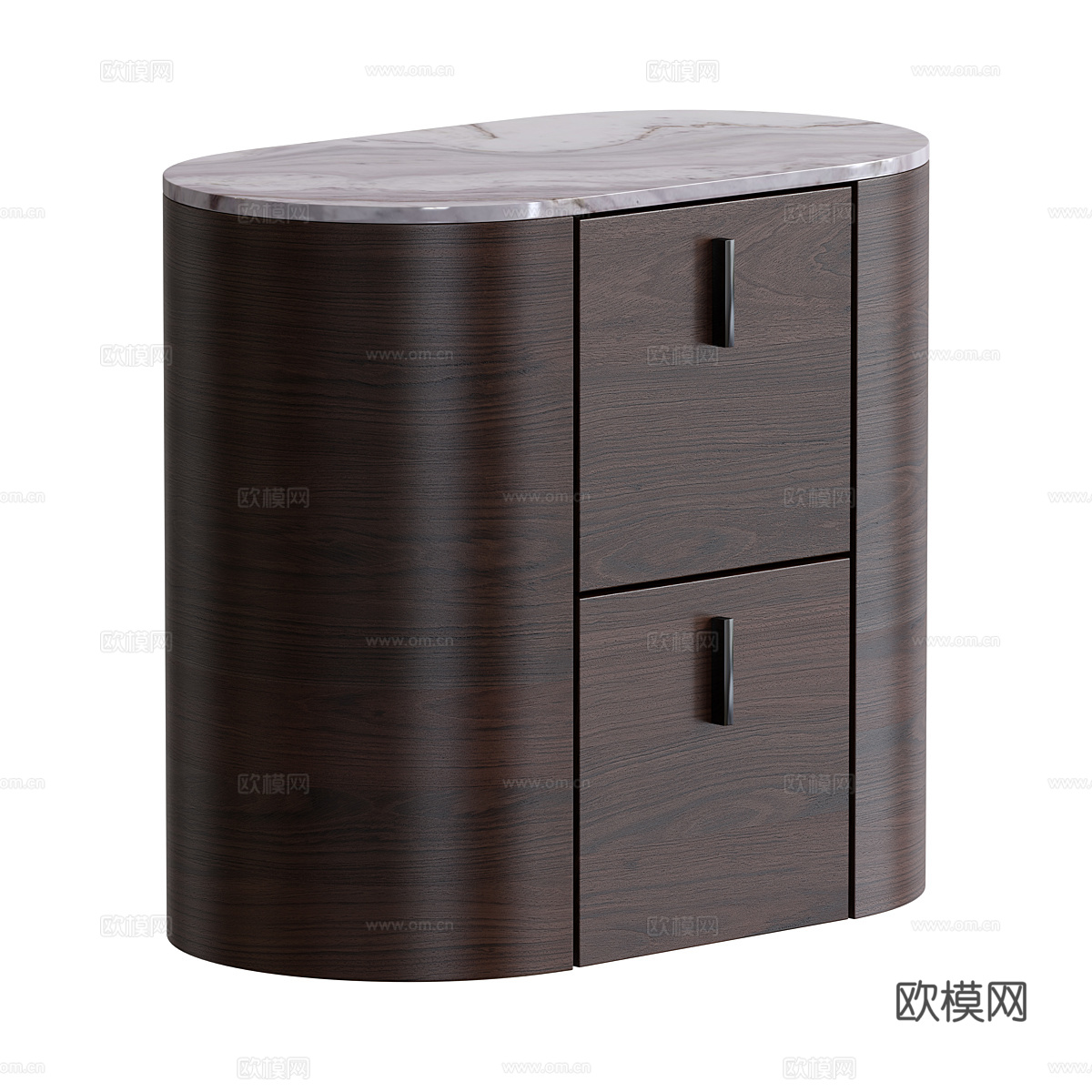 现代意式实木床头柜3d模型