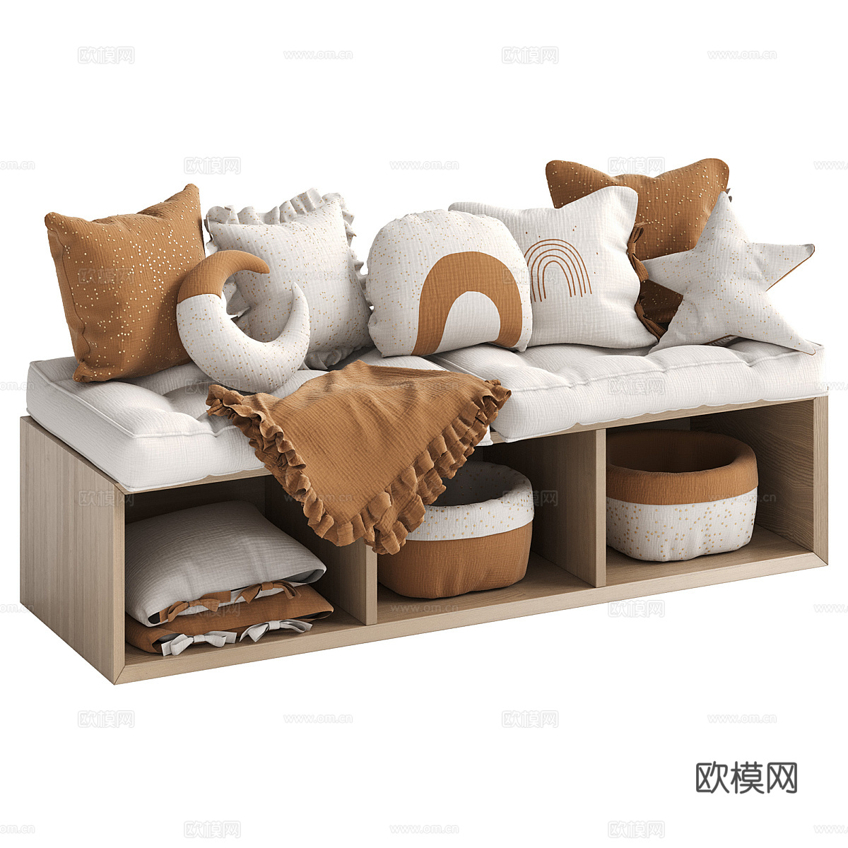 儿童抱枕 飘窗凳 飘窗垫3d模型