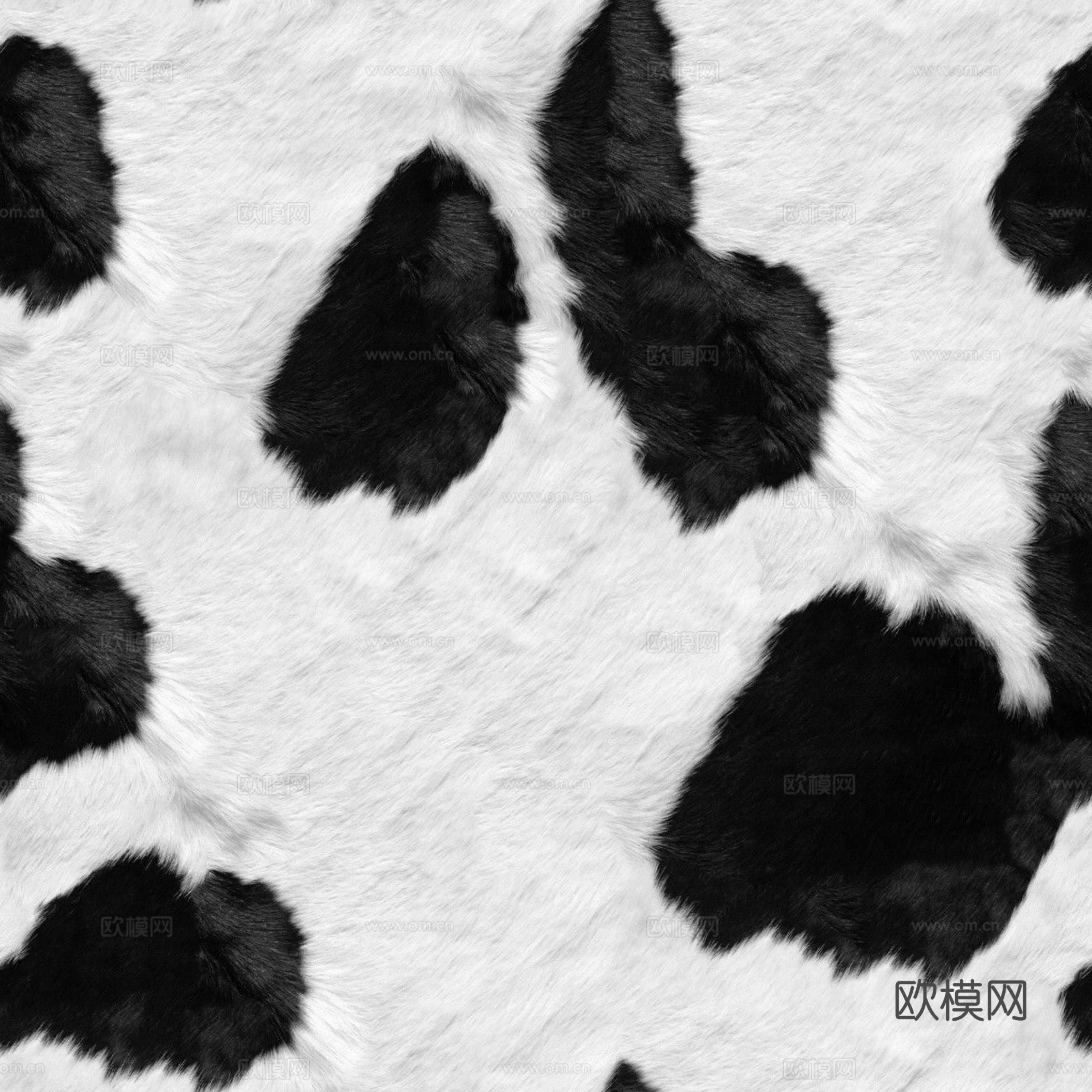 无缝黑白奶牛动物皮毛贴图下载