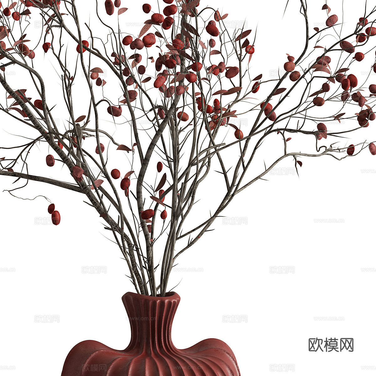 新中式花瓶花艺3d模型