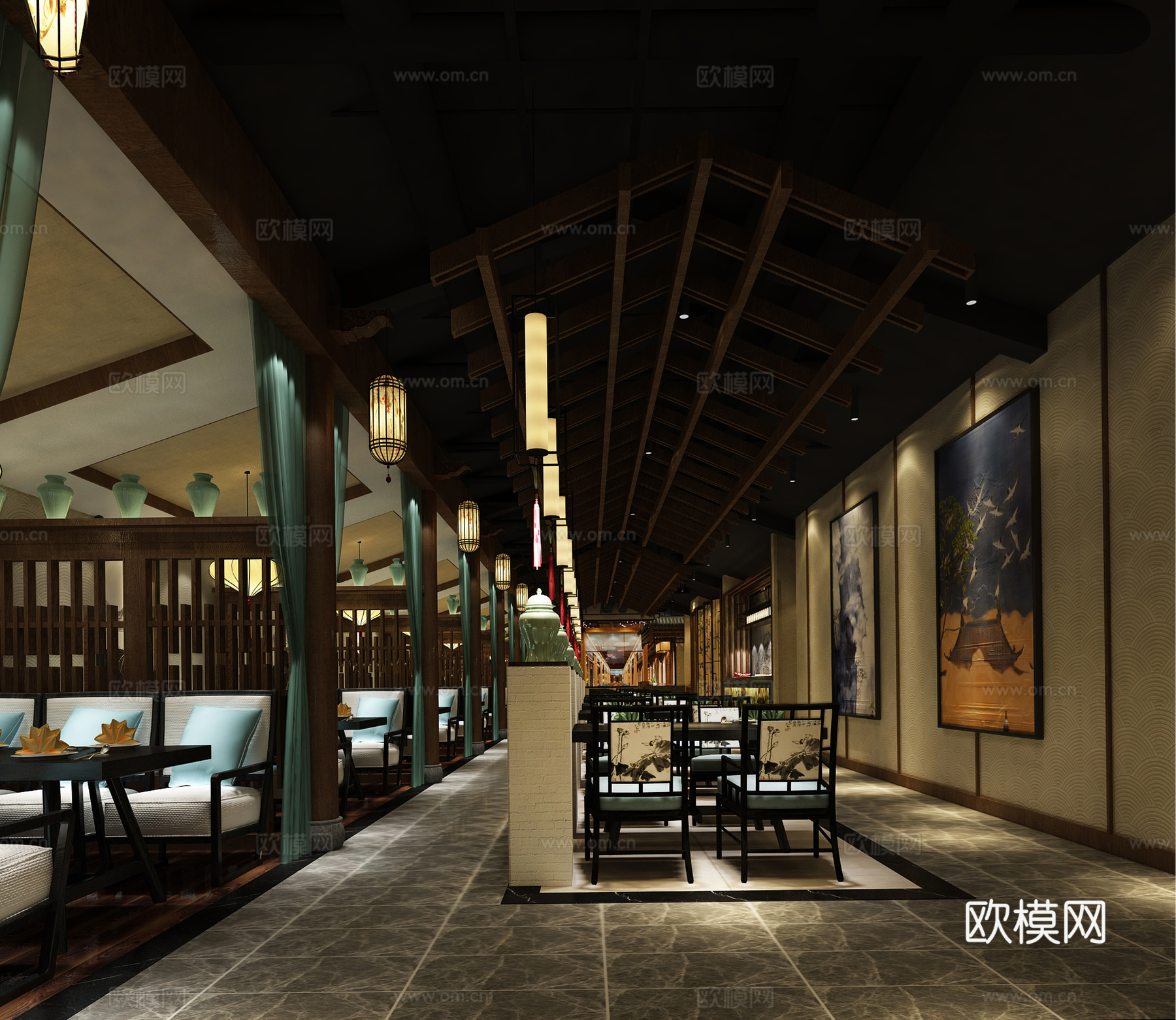 餐厅3d模型下载（渲染图3）