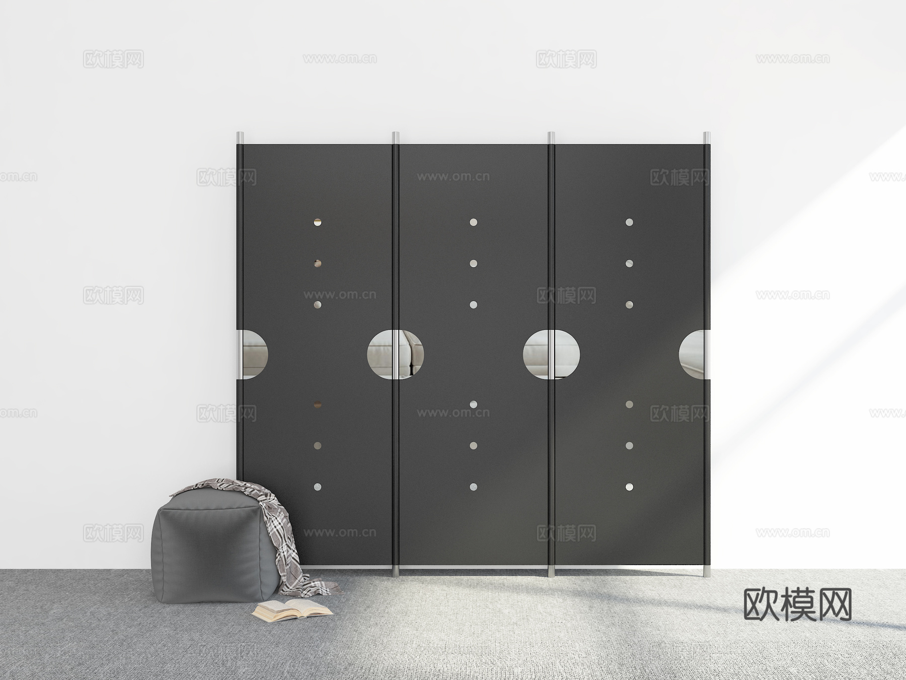 现代屏风3d模型下载