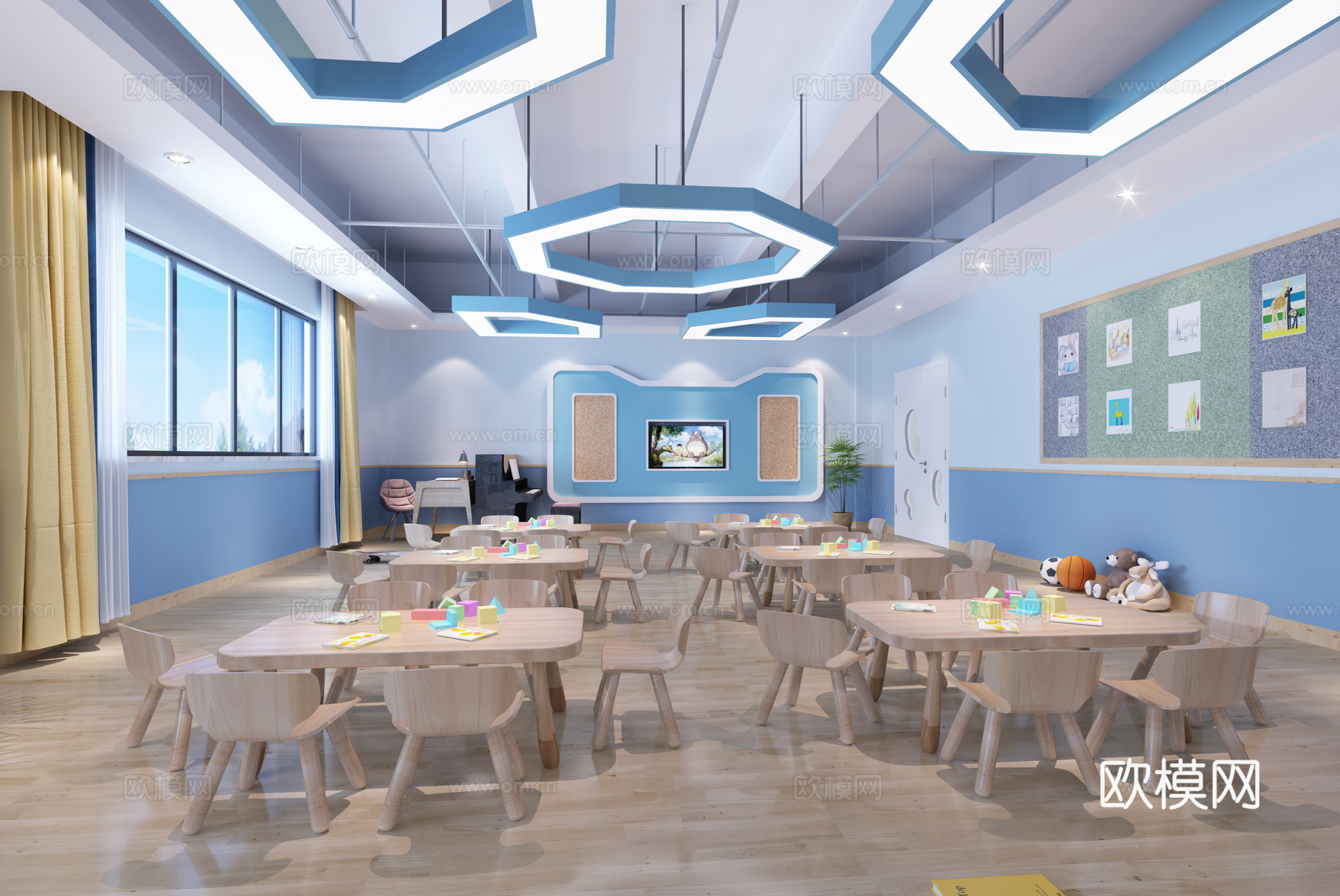 现代风格幼儿园3d模型