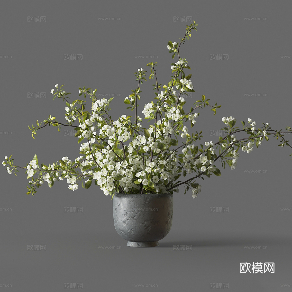 新中式侘寂花瓶花艺3d模型
