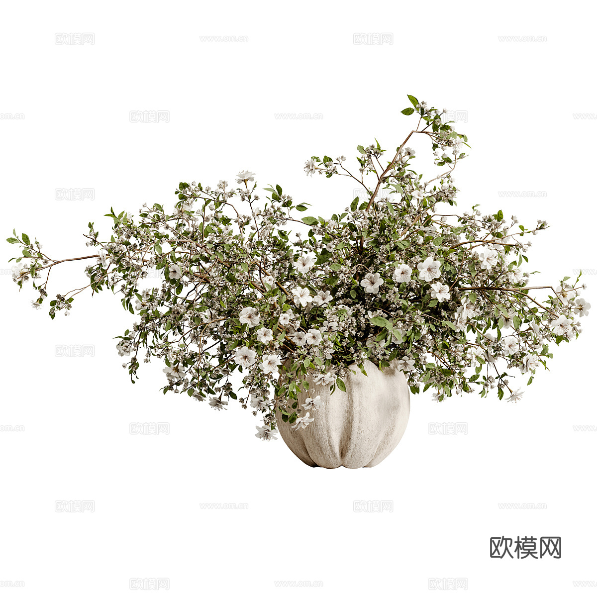 新中式花瓶花艺3d模型