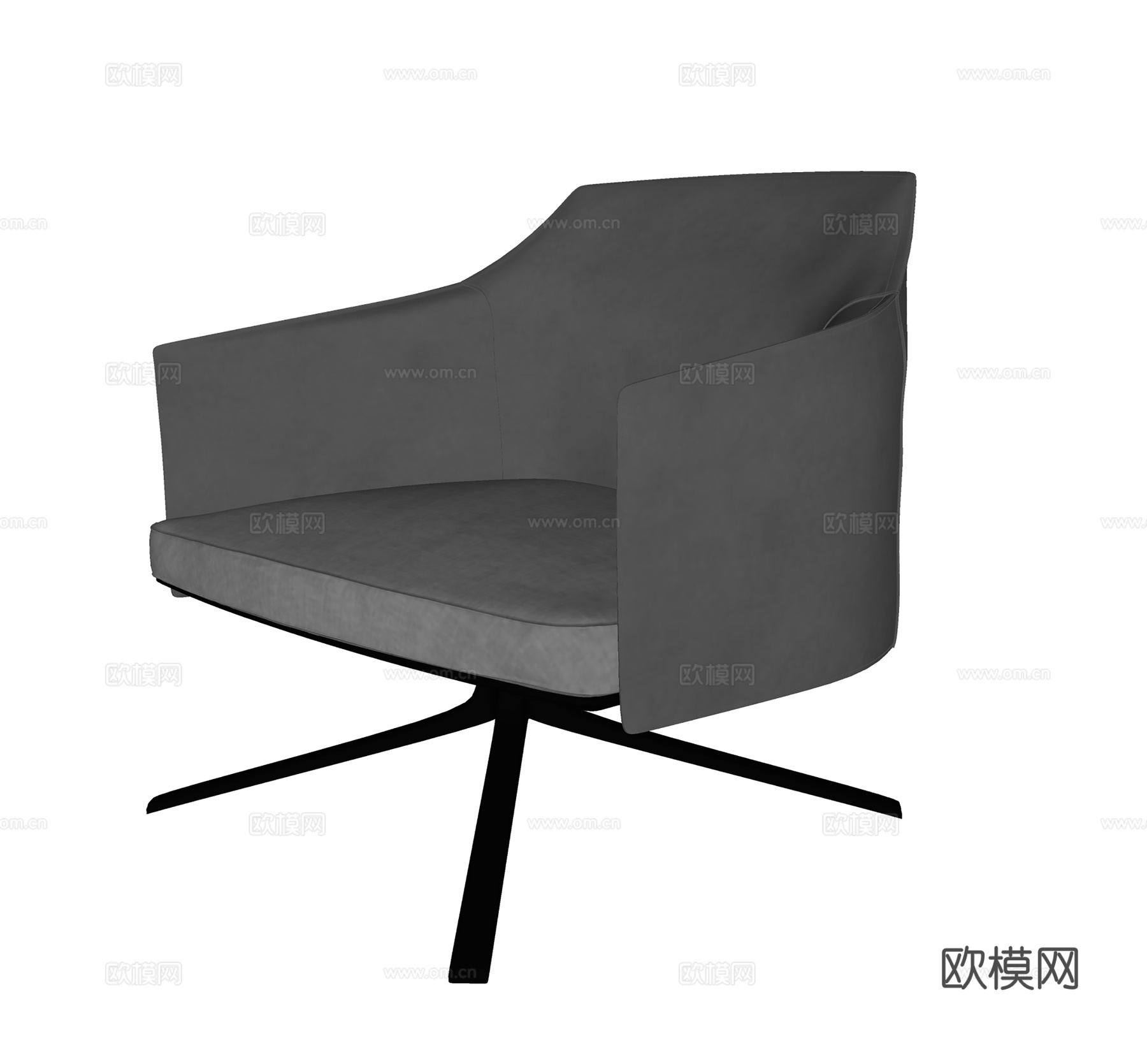 现代简约休闲椅 办公椅 职员椅 皮椅su模型