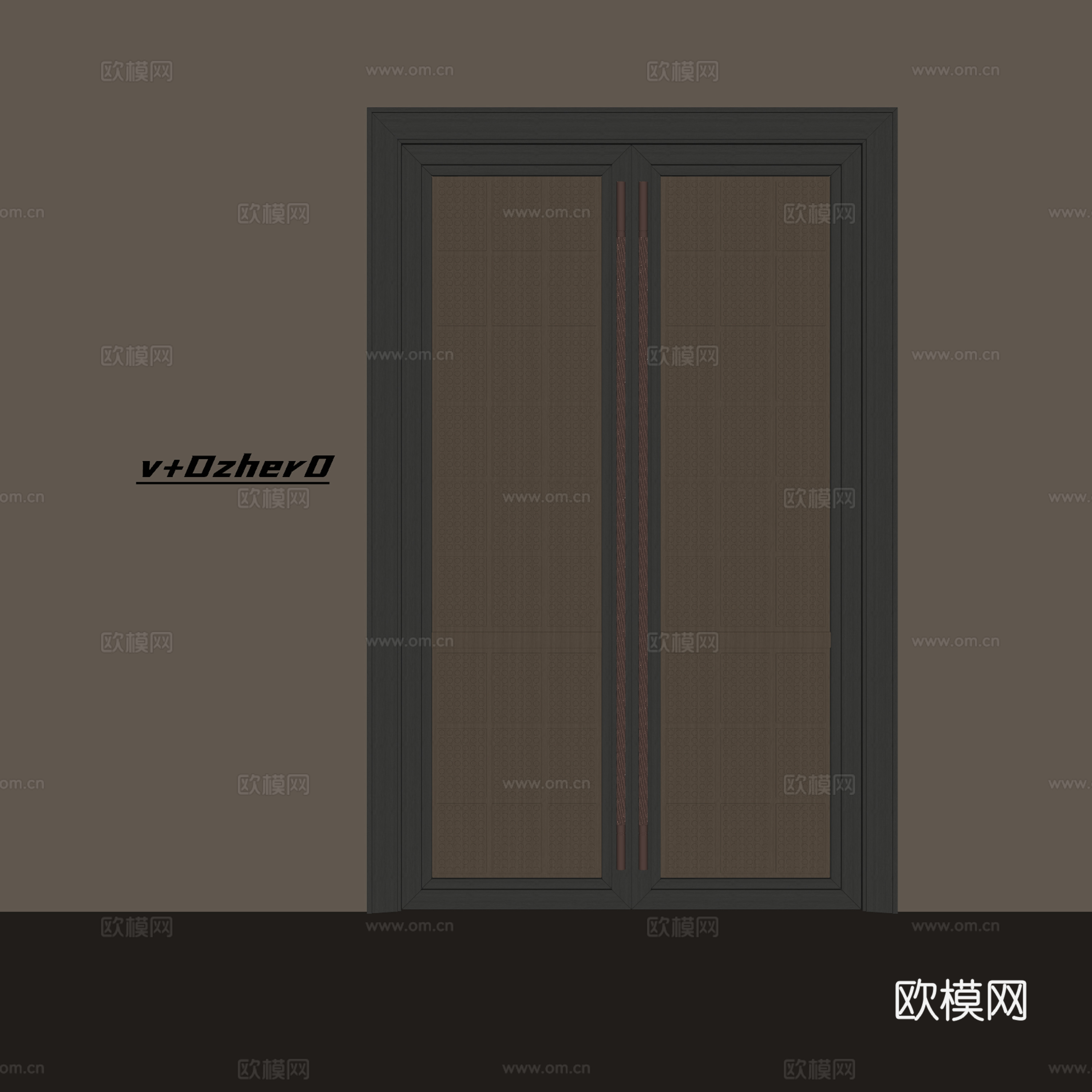 现代双开门su模型