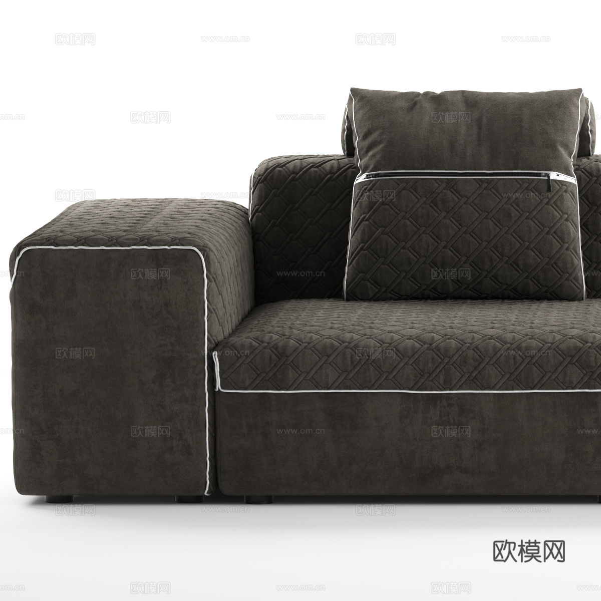 现代布艺转角沙发3d模型