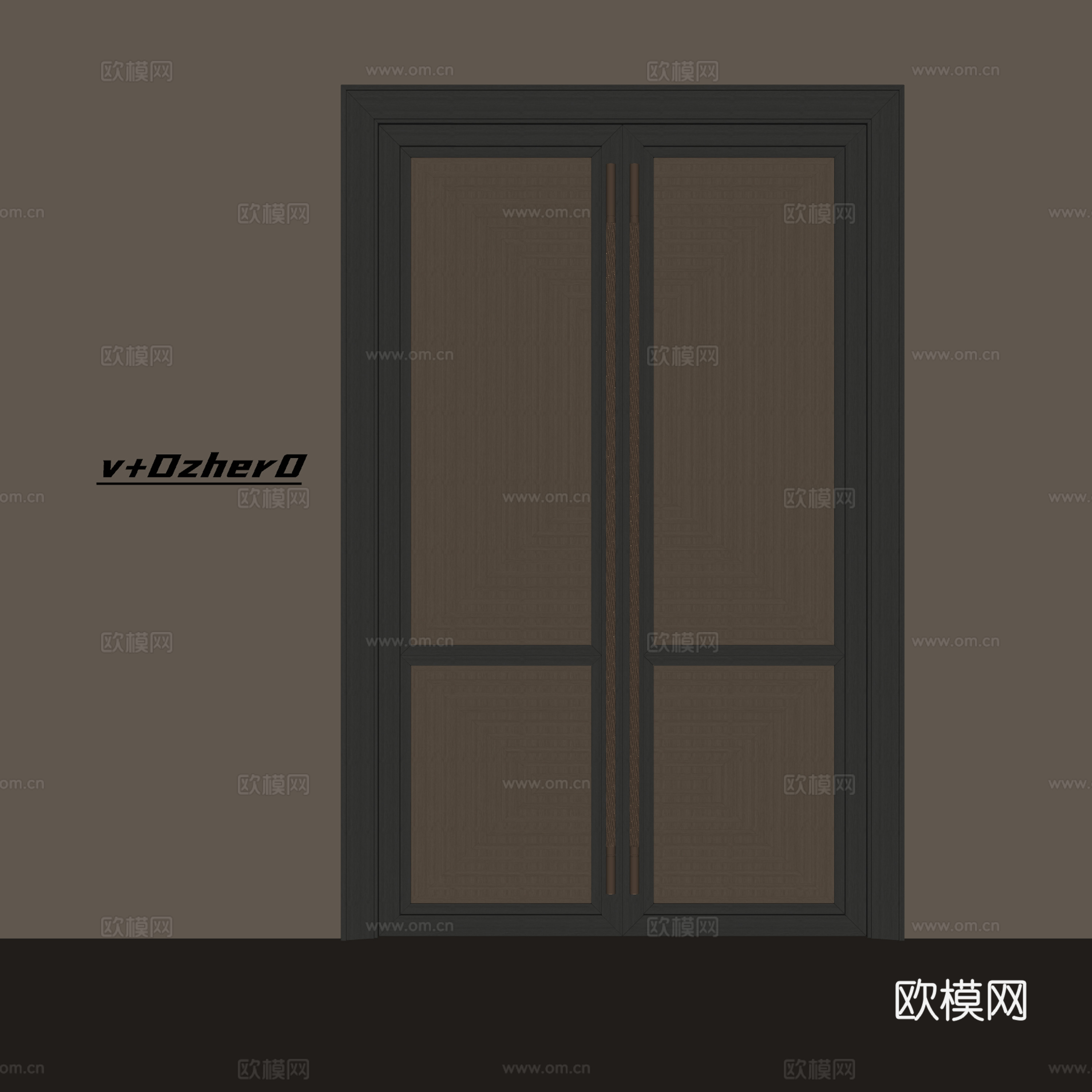 现代双开门su模型