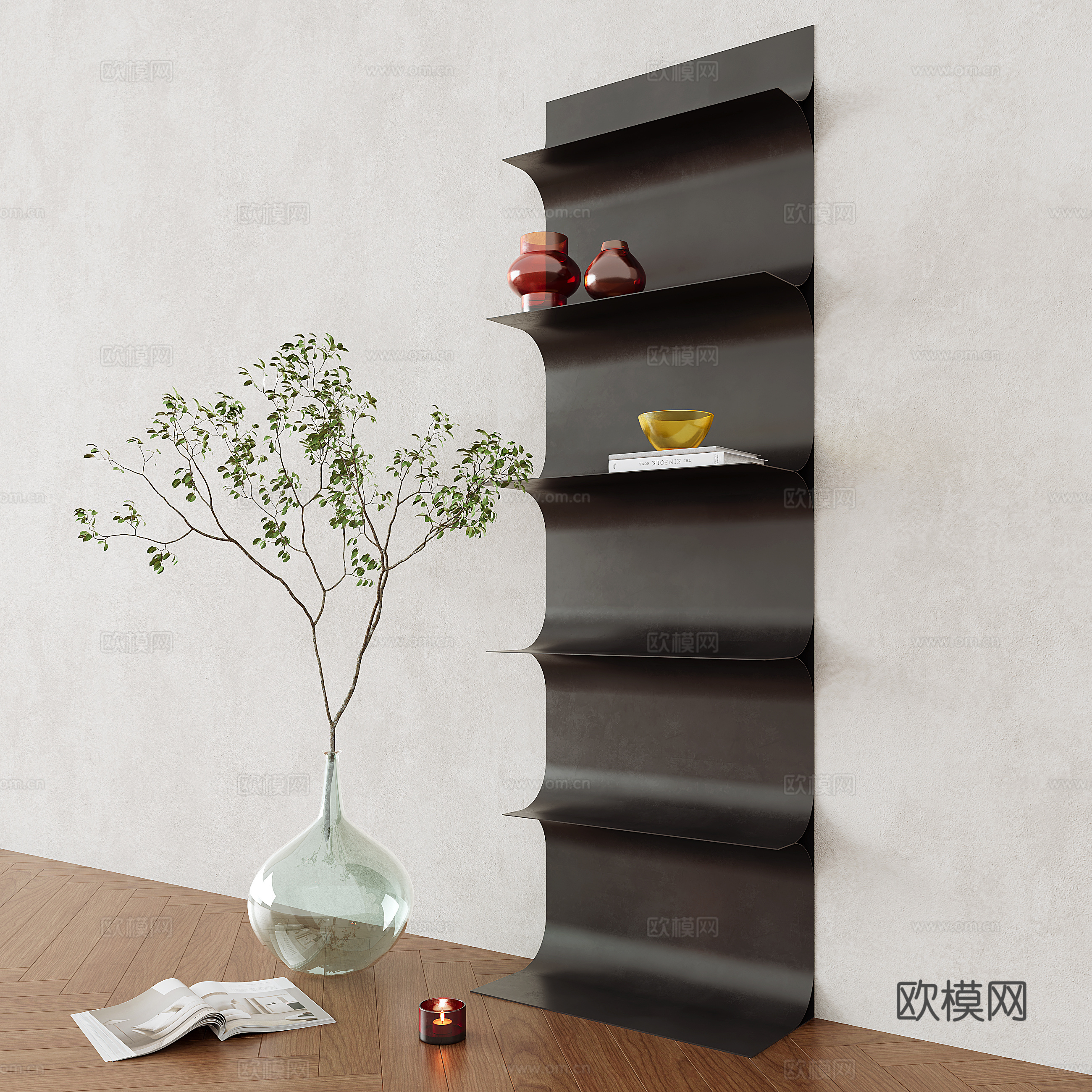 现代简约展示架3d模型