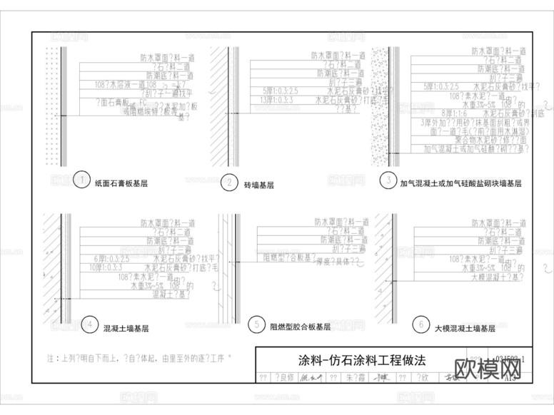 墻面節(jié)點(diǎn) 墻面涂料節(jié)點(diǎn) 墻面涂料做法 涂料工藝做法 墻面涂料cad施工圖下載(渲染圖7)
