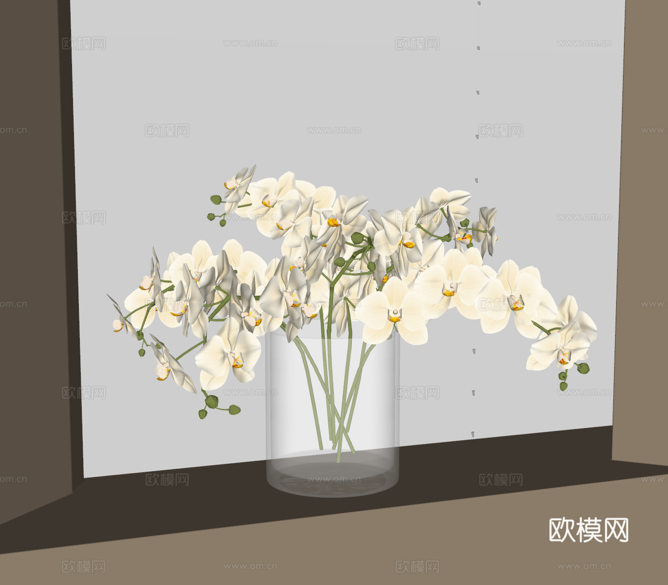 花瓶 现代花艺 花瓶 鲜花su模型