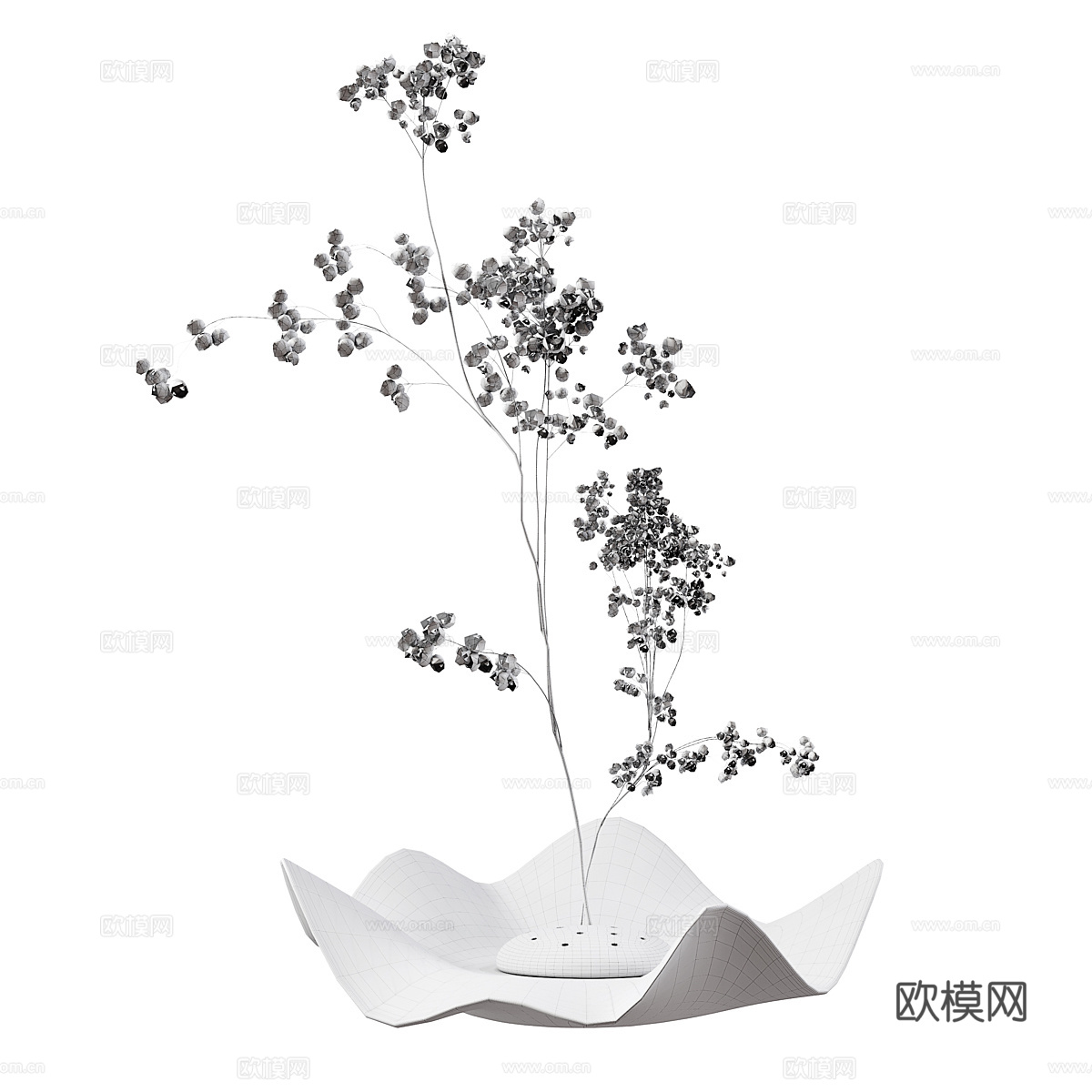 新中式花瓶花艺3d模型
