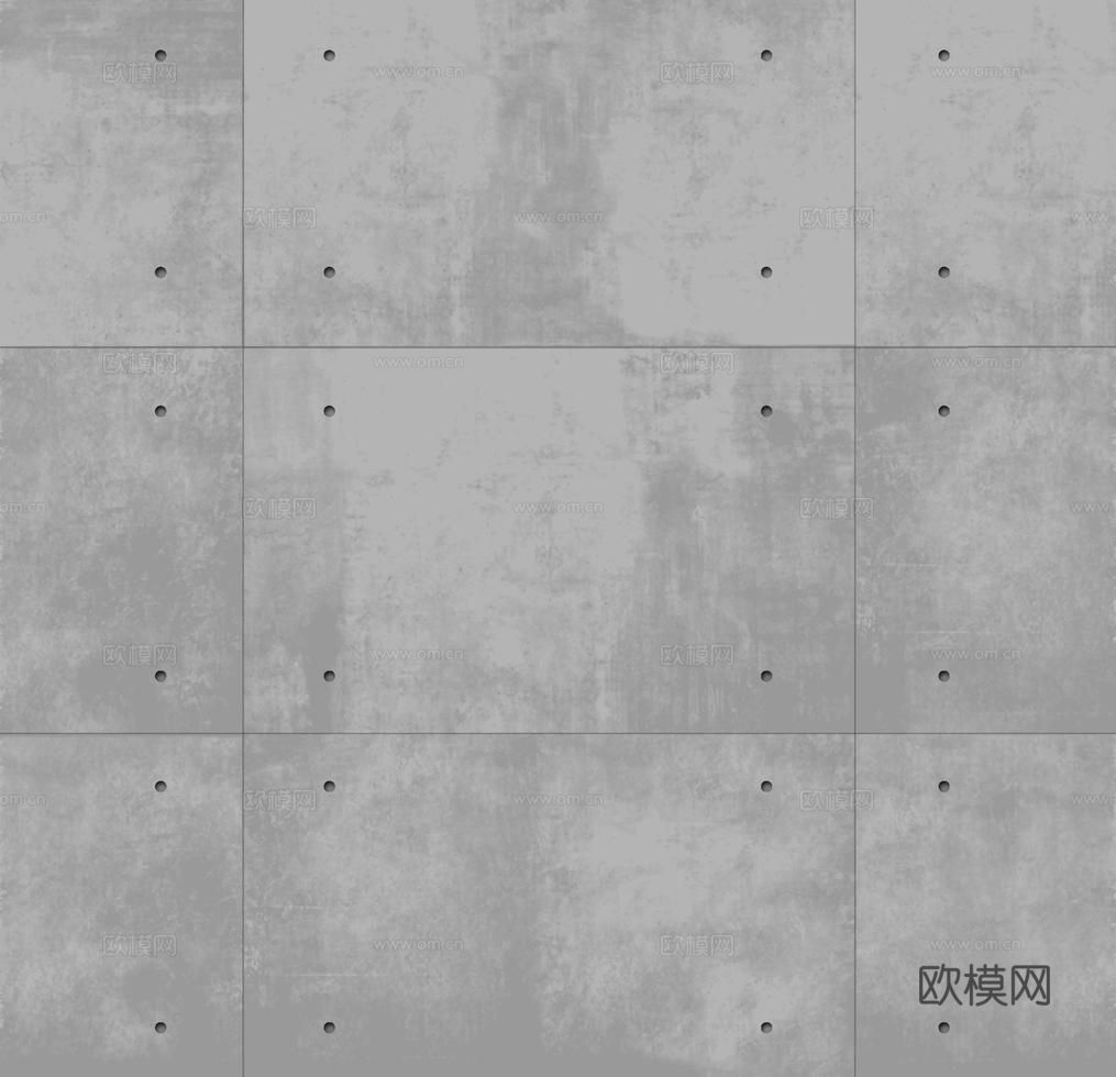 现代水泥_清水混凝土板墙面_水泥板_水泥墙贴图