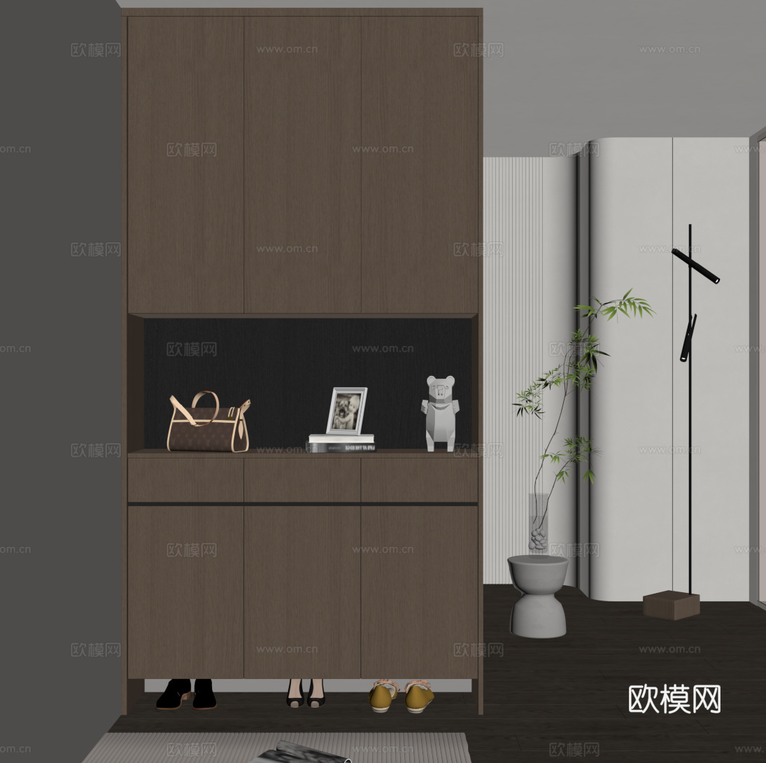 现代意式鞋柜 玄关柜su模型