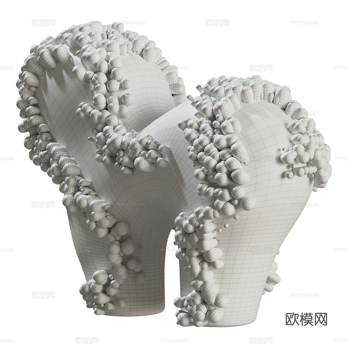 现代侘寂雕塑饰品3d模型
